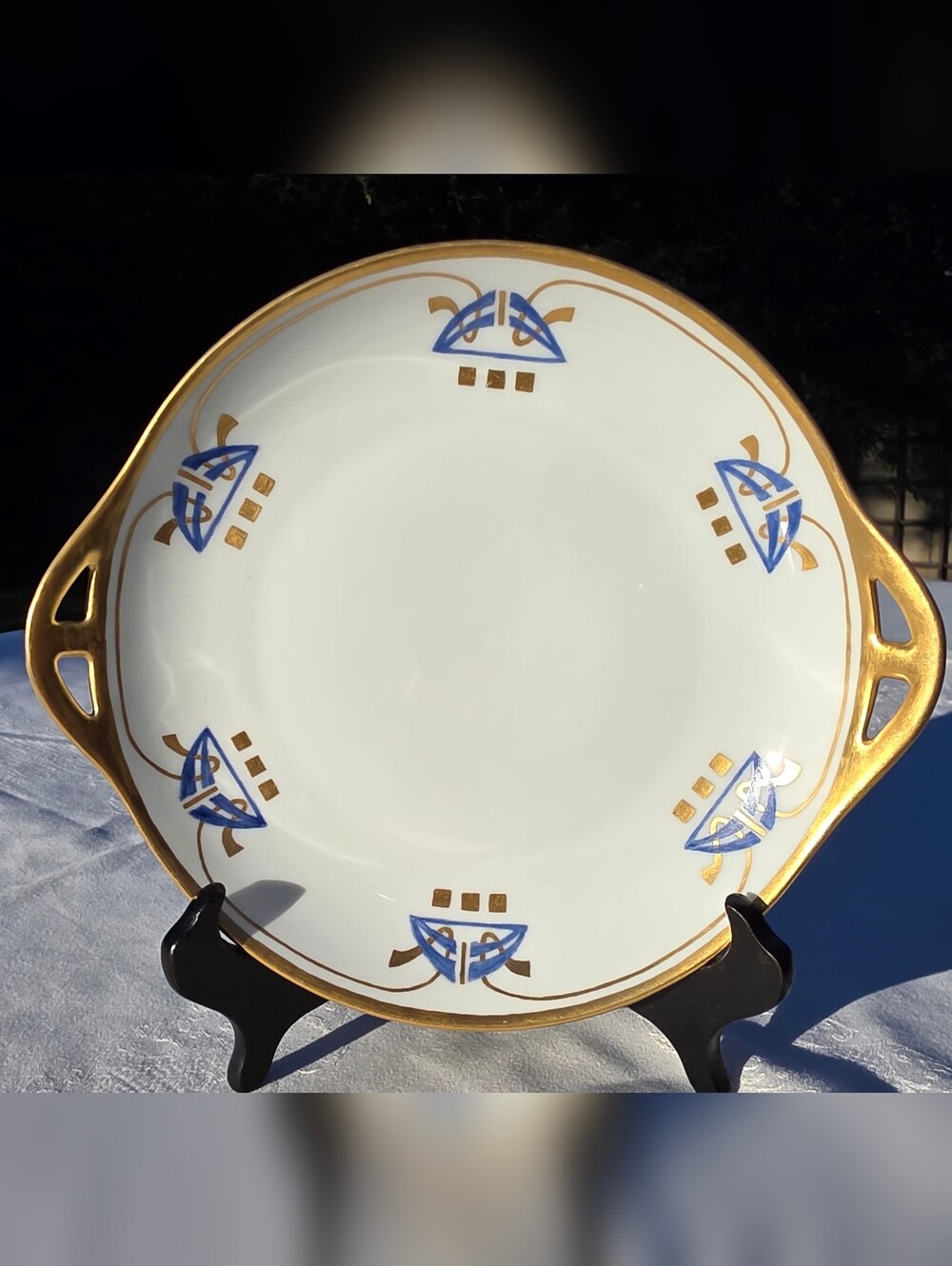 Antique HC Royal Bavaria Art Deco Handled Serving Plate Perfect Condition